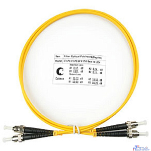 Cabeus FOP(d)-9-ST-ST-1m Шнур оптический duplex ST-ST 9/125 sm 1м LSZH