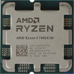 CPU AMD Ryzen 5 7600X3D OEM (100-000001721) {AM5, 4.1-4.7GHz, 6 cores/12 threads, 6Mb+96Mb, 65W, unlocked, Radeon 2200MHz}