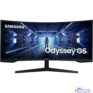 LCD Samsung 34" C34G55TWWI черный {VA 3440x1440 165Hz 1ms 8bit 21:9 250cd 2500:1 178/178 HDMI2.0 DisplayPort1.4 FreeSync(Prem)}