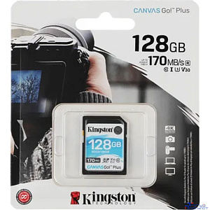 SecureDigital 128Gb Kingston Canvas Go Plus SDXC UHS-I U3 V30 (170/90 Mb/s) SDG3/128GB