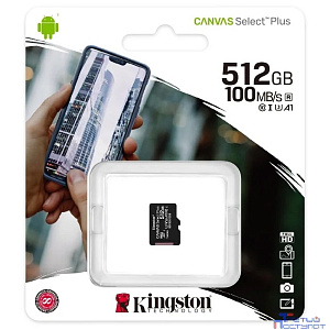 Micro SecureDigital 512Gb Kingston Class 10 UHS-I U3 Canvas Select Plus SDCS2/512GBSP w/o adapter