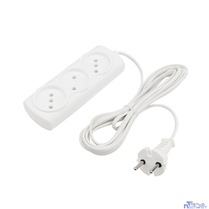 PROconnect (11-7211) Удлинитель STANDARD 3 гнезда, 3м, 2х0,75мм? , б/з, белый