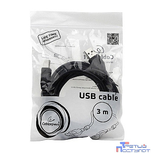 Gembird/Cablexpert CCF2-USB2-AMBM-10 USB 2.0 Pro Кабель  , AM/BM, 3м, экран, 2феррит.кольца, черный, пакет