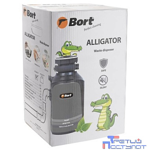 Bort Измельчитель пищевых отходов Alligator {Мощность 560 Вт; Объем камеры 1450 мл; Размер 350х190 мм; 7,5 (7,5) кг; 25,5 x 25,3 x 41,8;  гарантия 2 г} [93410754]