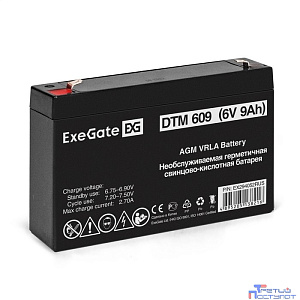 Exegate EX294052RUS Аккумуляторная батарея ExeGate DTM 609 (6V 9Ah, клеммы F1)