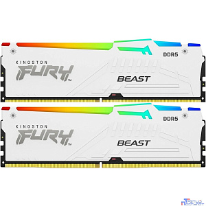Память оперативная/ Kingston 32GB 6000MT/s DDR5 CL36 DIMM (Kit of 2) FURY Beast White RGB EXPO