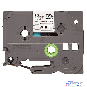Brother HSE-221 Трубка термоусадочная 8,8 мм x 1,5 м черный на белом фоне (HSE221)