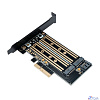 Gembird Адаптер для двух SSD M.2 (NVMe+SATA) в разъем PCI-e, коробка (MF-PCIE-NVME-SATA)