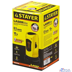 STAYER SLL-1 нивелир лазерный, 10м, точн. +/-0,5 мм/м [34960]