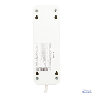 Rexant (11-8734) Удлинитель 3 гнезда, 3м, 3х1,0мм?, с/з, белый