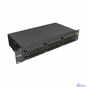 NTSS Кросс 19" NTSS PREMIUM, предсобранный 2U, 48 портов SC/UPC, 50/125 мкм, (розетки, сплайс 2шт, КДЗС, пигтейлы), черный, RAL9005 NTSS-RFOB-PM-2U-48-SC/U-50-SP1.5G1A-BL