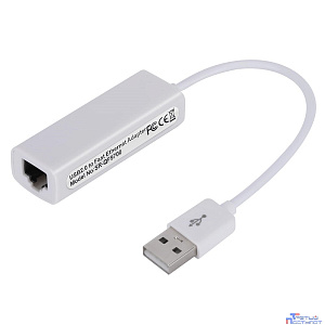 Bion Переходник с кабелем USB A - RJ45, 100мб/с, 10 см, белый [BXP-A-USBA-LAN-100]