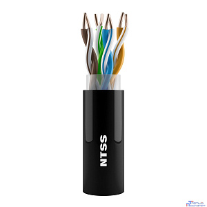 NTSS Кабель витая пара NTSS U/UTP 5e 4 пары одножильный 24AWG медь 305м внешний PE черный NTSS-OUT-UTP4-5e-PE-BL