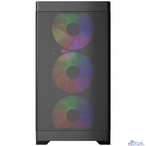 Powercase Корпус Mistral Micro A13B, Tempered Glass, 4x120mm FRGB fan, чёрный, mATX  (CMMA13B-L4)