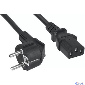 Кабель питания Filum ПВС-АП 3x1.0 CEE 7/7(Schuko) угловая  - C13, 220/250В, 10А, чёрный, 1.8м [FL-PC-SH90/C13-C1-1.8-BK]