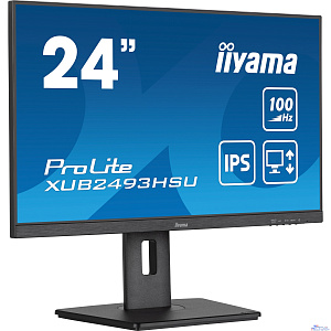 LCD IIYAMA 23.8" XUB2493HSU-B7 {IPS 1920x1080 100Hz 1ms 300cd HDMI DisplayPort USB M/M Pivot HAS}