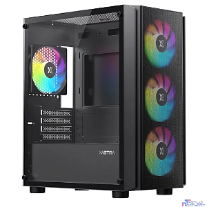 XASTRA Корпус A402M 4ARGB-C6 Black mATX/Mesh/full-size TG/ 4x120mm ARGB PWM fans/Argb+PWM HUB 6port/  A402M-4FC12A-BK-C6
