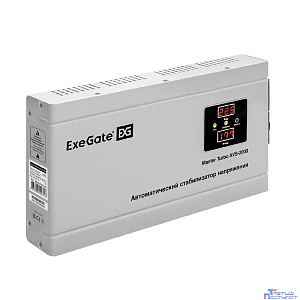 Exegate EX291747RUS Стабилизатор напряжения ExeGate Master Turbo AVS-2000 (2000ВА, 100-265В, цифр. индикация вход/вых. напряжения, 220В±8%, КПД 98%, 5 уровней защиты, задержка, усиленный метал.корпус,