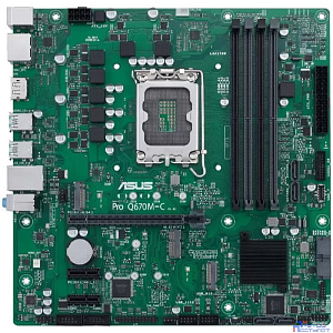 ASUS PRO Q670M-C-CSM (Socket 1700, mATX, 4xDDR5(128GB), 2xDP/HDMI, 1xPCIe 4.0x16,/1xPCIe 3.0, 1xLAN, 6xSATA 6Gb/s, 2xM.2, 1xM.2 E key, 4xUSB 3.2, 2xUSB 2.0, 2xPS/2)
