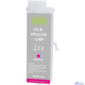 Картридж перезаправляемый струйный Cactus CS-R-PFI321M-CHIP PFI-321 пурпурный (260мл) для Canon imagePROGRAF TM-250/TM-255/TM-350/TM-355 с чипом