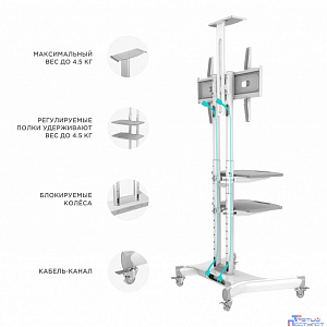 ONKRON TS1552 White 2 полки для AV в комплекте