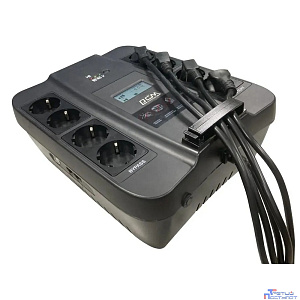 PowerCom Spider SPD-550U LCD USB ИБП {Line-Interactive, 550VA / 330W, 8xEURO: 4 с резервным питанием, 4 с фильтрацией, USB/USB-порт зарядки 2.4 А} (1456259)