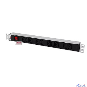 REM Блок розеток Rem-10 без шнура с выкл., 10 IEC 60320 C13, вход IEC 60320 C14, 10A, алюм., 19" (R-10-10C13-V-440-Z)