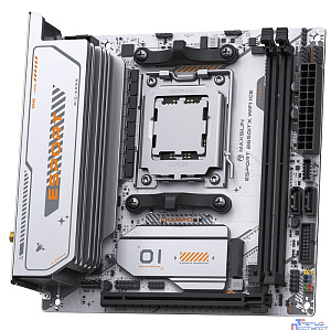 MAXSUN MS-eSport B650ITX WIFI ICE (Socket AM5, mini-ITX, 2*DDR5(96Gb), DP/HDMI,  2*SATA3, 2*M.2,  1*PCIEx16, 4*USB2.0, 2*USB 3.0,  LAN 1*2,5G, Bluetooth5.2,  Wi-Fi 802.11ax, RTL)