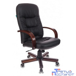 Кресло руководителя Бюрократ T-9908/WALNUT черный кожа крестовина металл [1019512]