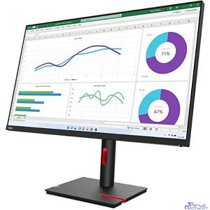 LCD Lenovo 31.5" T32h-30 Black/Red {IPS 2560x1440 60Hz 4ms 350cd HDMI DisplayPort 4xUSB USB-C RJ45 HAS Pivot VESA}