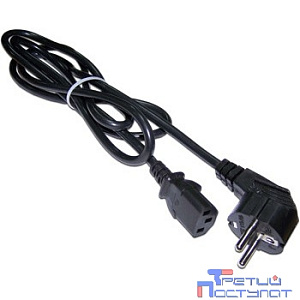 Шнур питания C13-Schuko угловая, 3х0.75, 220В, 10А, черный, 2 метра