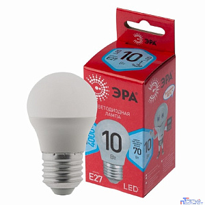 ЭРА Б0050234 Лампочка светодиодная RED LINE LED P45-10W-840-E27 R Е27 / E27 10Вт шар нейтральный белый свет