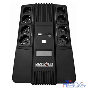 Импульс ИБП МАСТЕР 600 360Вт 600ВА {600/360 ВА/Вт, LED, USB, RJ11/RJ45, SCHUKOx8} черный {MT60102}