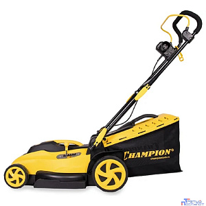 CHAMPION Газонокосилка эл. EM3815 { 1,6 кВт пласт+ткань травосб. 45л  шир.380мм выс.20-70мм, 11,5кг }