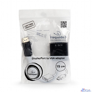 Cablexpert Переходник DisplayPort - VGA A-DPM-VGAF-02, 20M/15F, кабель 15см, пакет