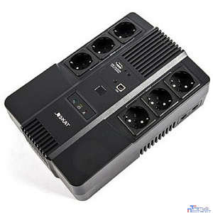 ИБП Бастион SKAT-UPS 800-AI-IN-1x9 {Line-interactive, 800/480Вт, USB/RJ-45, АКБ 1х 9Ач, сверху ЕВРО 3+3, реестр МПТ} (452)