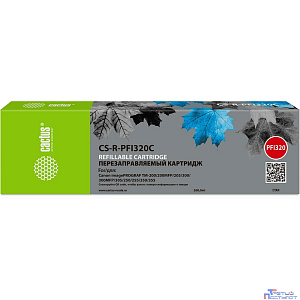 Картридж перезаправляемый струйный Cactus CS-R-PFI320C PFI-320C голубой для Canon imagePrograf TM-200/200MFP/205/300/300MFP/305/250/255/350/355 без чипа
