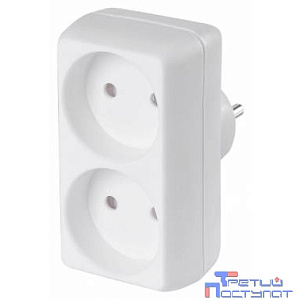BURO Сетевой разветвитель 2 розетки (BU-PS2-W), белый (пакет ПЭ) {352746}