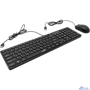 Комплект проводной Genius SlimStar C126 клавиатура+мышь, USB. Цвет: черный (31330007402)