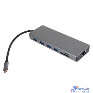 VCOM CU4706 Концентратор TypeC/(2*HDMI+DP)4K*60Hz 3*USB3.0 TC USB2.0 RJ45 SD TF PD audio TC адаптер