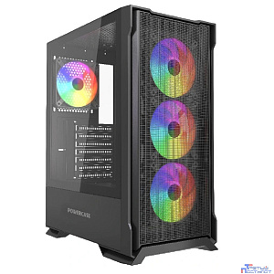 Powercase Mistral AZ4B ARGB, Tempered Glass, 4x 120mm ARGB Fans, чёрный, ATX  (CMAZB-A4)