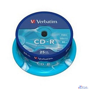Verbatim  Диски CD-R  25 шт. 52-x 700Mb, Cake Box (43432)