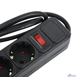 Perfeo сетевой фильтр "REAL POWER", 5,0м, 5 розеток, 16А, 3500 Вт, тройная защита, черный. [PF_E1503]