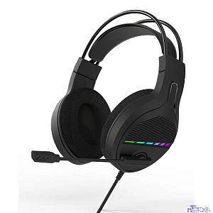 Perfeo игровая гарнитура RGF AIR черная 1,8 м, разъем 3,5 мм (4 pin) и USB (LED), переходник