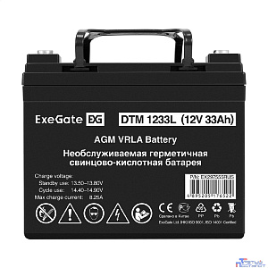 Exegate EX297555RUS Аккумуляторная батарея ExeGate DTM 1233L (12V 33Ah, болт М6)