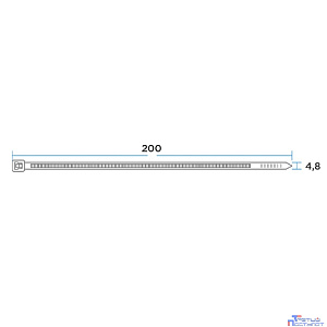 Rexant (67-0201-5) Стяжка нейлоновая Профессиональная 200x4,8мм, черная (100 шт/уп)