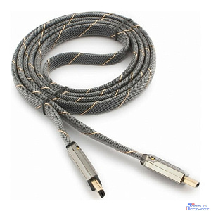 Кабель HDMI Cablexpert, серия Platinum, 1,8 м, v2.0, M/M, плоский, позол.разъемы, металлический корпус, нейлоновая оплетка, блистер (CC-P-HDMI04-1.8M)