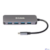 D-Link DUB-2340/A1A Концентратор с 4 портами USB 3.0 (1 порт с поддержкой режима быстрой зарядки), 1 портом USB Type-C/PD 3.0 и разъемом USB Type-C