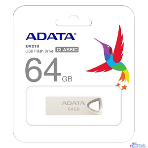A-DATA Flash Drive 64GB USB 2.0 UV210 золотой мет. AUV210-64G-RGD