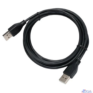 Cablexpert Кабель USB2.0 AM/AM, экран, 28/26AWG, медь, Pro, 3м, черный, пакет (CC-USB2-AMAM-3M)